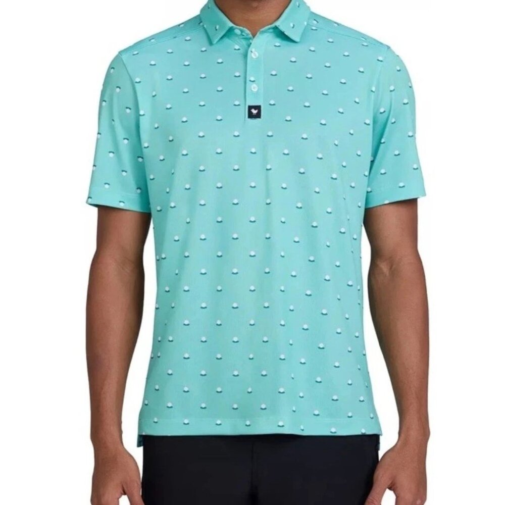 BAD BIRDIE Shirt Men's Pique Polo Aim Point Dusty Jade Sz Large NWT